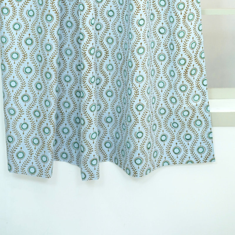 Rideau à panneau plat non doublé en lin de couleur bleu clair tissé à la main et tissé à la main pour le salon et la chambre à coucher, rideaux et rideaux en lin Boho Farmhouse