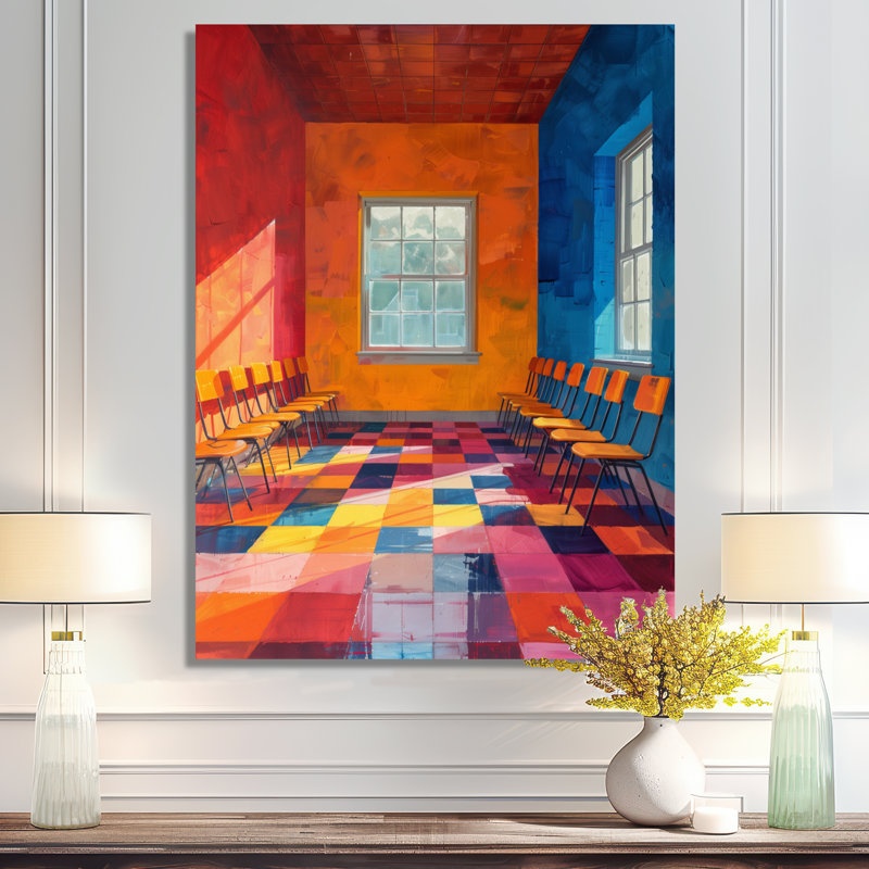 Orange, école créative bleue, art mural I, H 40 po x l 30 po x P 1,5 po, Toile tendue