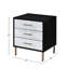 Table de chevet 3 tiroirs avec pieds en métal et façade tendance pour chambre or
