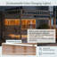 Lit plateforme double en bois massif avec tablettes, lumières à changement de couleur et panneau perforé-1182242766