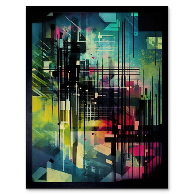 Liske Music Sheet Staff Modern Abstract Geometric - Single Picture Frame Print