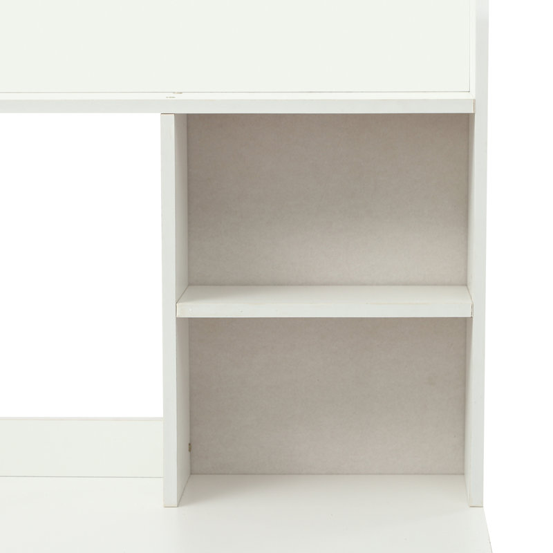 Computer Desk With Bookshelf - 39.37" X 18.9" Desktop Size, White