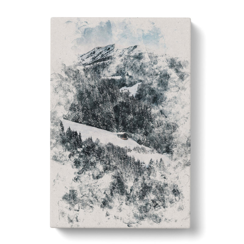 Winter Forest Vol.10 Watercolour - Wrapped Canvas, 50cm H x 35cm W x 3cm D