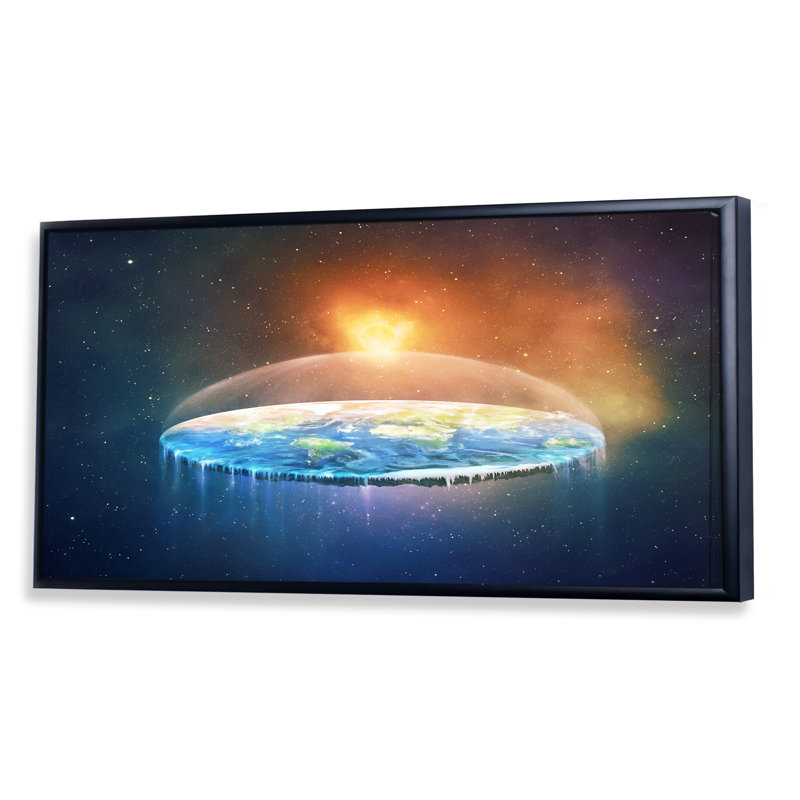 «Over Earth Flat Space», impression sur toile, Cadre noir, H 8 po x l 12 po x P 1 po