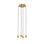 Sean Lavin Lassell 4-light short chandelier in natural brass finish with crystal glass shades