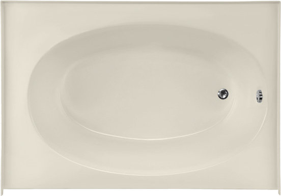 Kona 60'' L Soaking Bathtub, Biscuit, Right