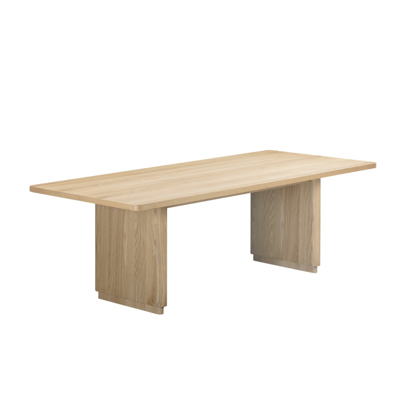 Round Off 88'' Solid Wood Dining Table, Oak