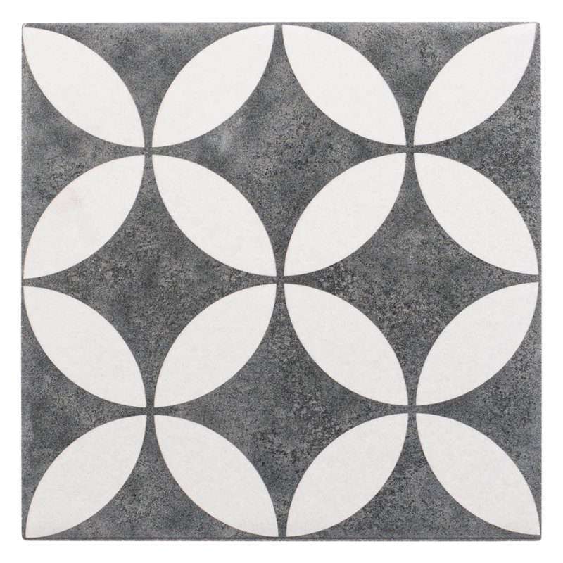 Occitan 6-in. Spanish/Moroccan Matte Porcelain Wall & Floor Tile, Black