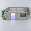 Lit de rangement en mezzanine en bois, cadre gris moderne pour chambre d'enfant