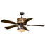 Ventilateur de plafond rustique d'intérieur en bronze bruni à fixation sur tige 56 po avec pales réversibles en bois de rose foncé et noyer foncé, boîtier de moteur à DEL à intensité variable et télécommande inclus, 3 vitesses Jennings