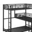 L Shaped Metal Triple Twin Size Bunk Bed