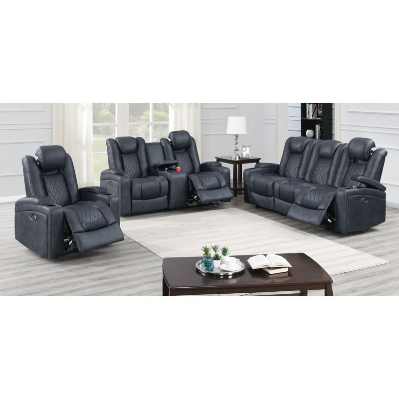 LurLine 3 - Piece Faux Leather Living Room Set