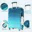 Ensemble de bagages 5 pièces, 20 pouces avec port USB, valise durable en ABS avec sac de voyage, bagage rigide en ABS + PC avec roulettes
