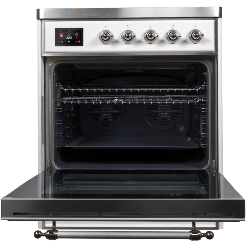 Majestic II 30" 4 cu. ft. Freestanding Electric Range, White/Chrome