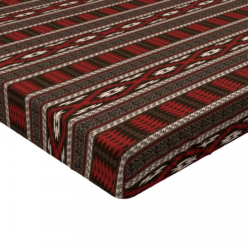 Microfiber Fitted Sheet, Full/Double Fitted Sheet, Red/Brown, Striped