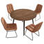 Round Dining Table Set, Mid Century Modern Small Round Dining Table Set, Saving Space (1table + Chairs)-1409531308-1409531311