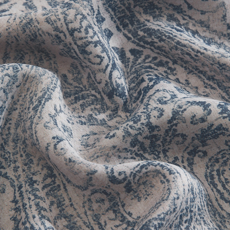 Rideau occultant en polyester Rodmur Paisley, L 52 po x L 95 po, Bleu