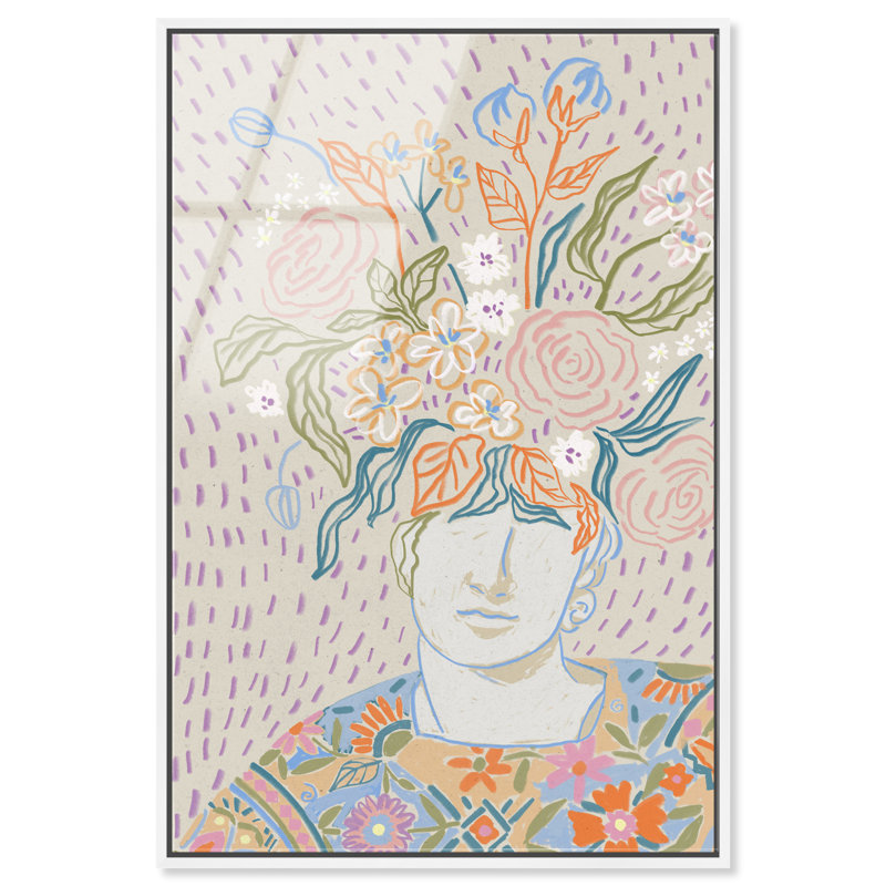 Flourishing Print by Oliver Gal, 55"H x 37"W, White Floater Frame