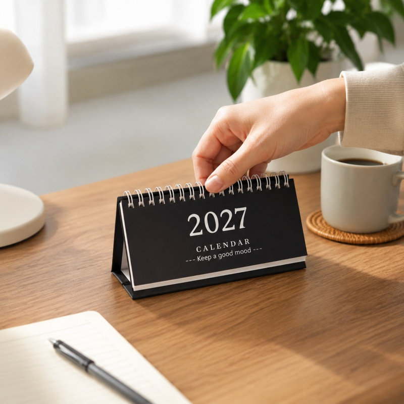 Calendrier de l'Avent, calendrier de bureau, décoration, carnet de notes pour la planification, calendrier, Black