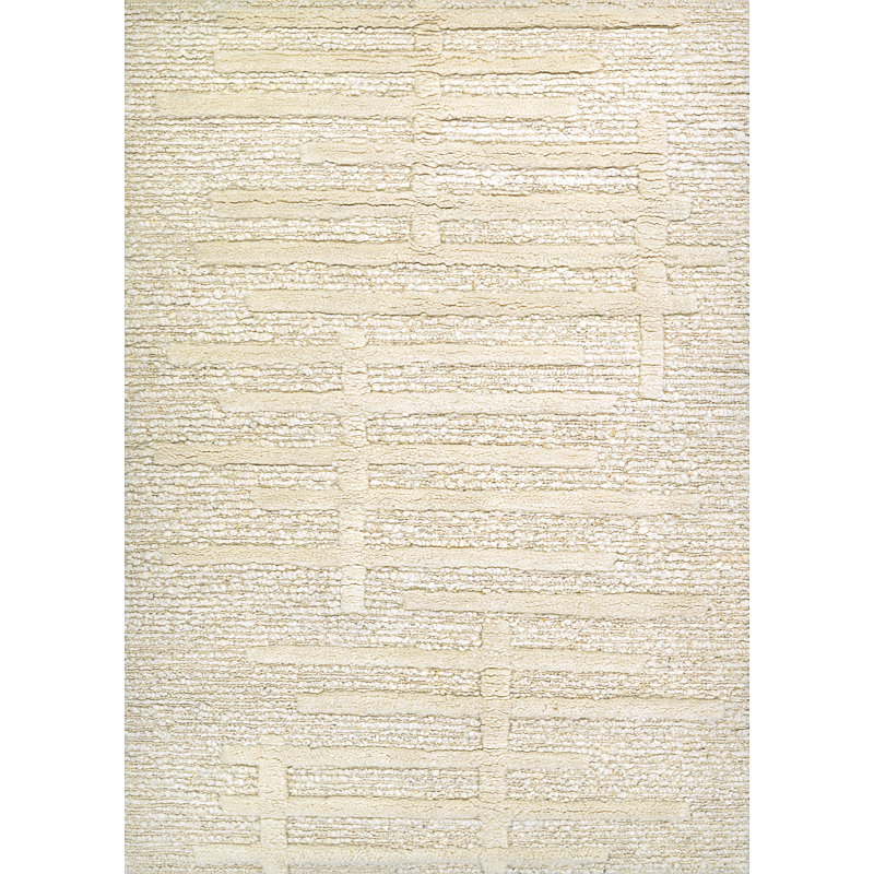Tapis blanc en laine Faysal Sonja, Rectangulaire 7 pi 6 po x 9 pi 6 po