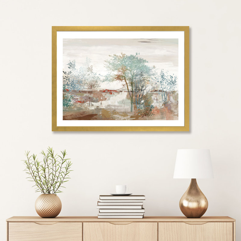 «Autumn Silence» par Allison Pearce - reproduction d'art, H 24 po x l 32 po x P 1 po, Papier encadré doré