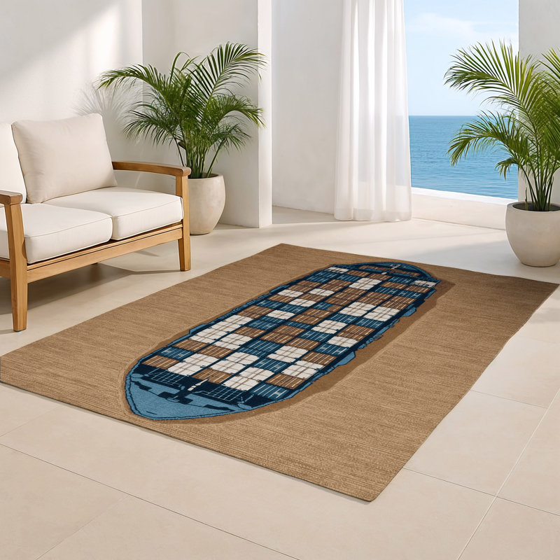 Tapis intérieur et extérieur brun Transport, Rectangulaire 2 pi x 3 pi