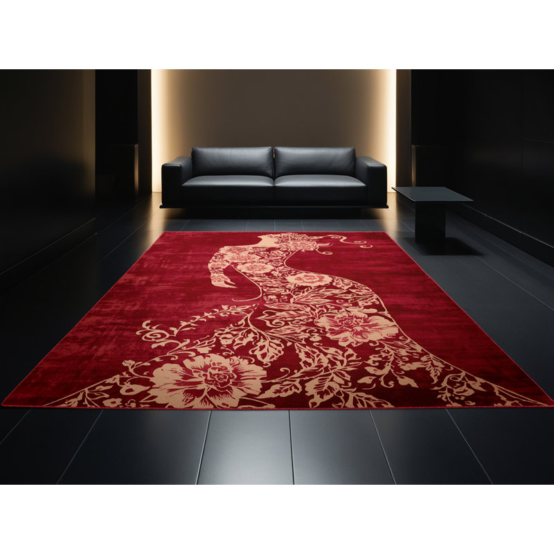 Tapis abstrait moderne et contemporain Torresdale Valentines, 2 x 5