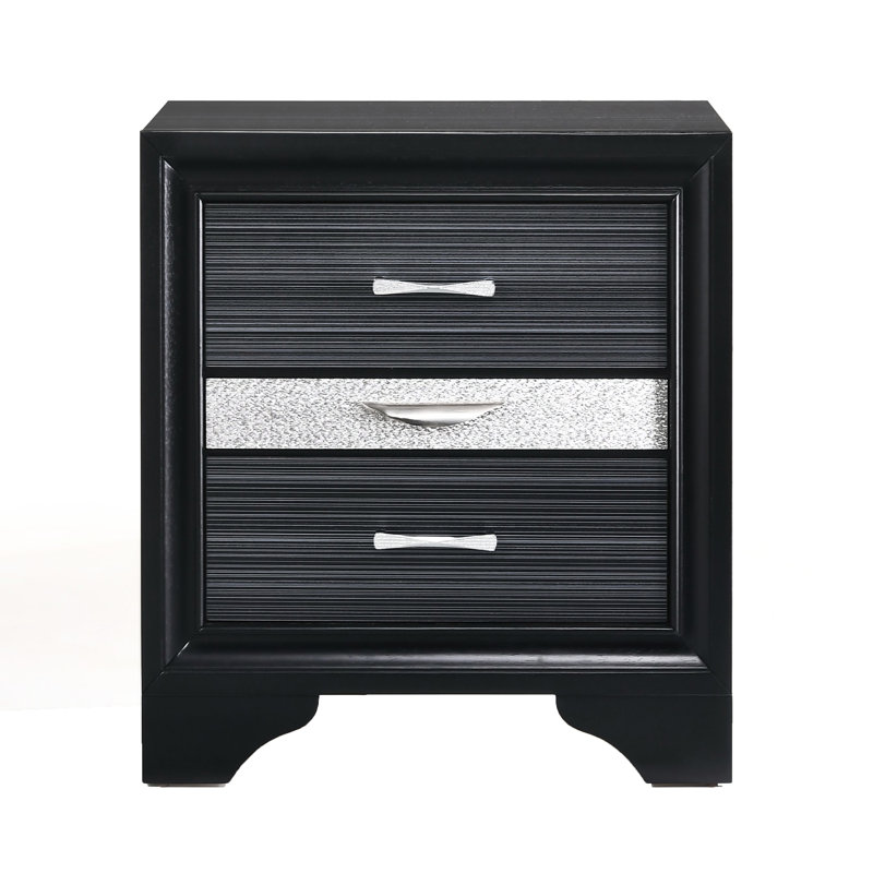 Table de chevet moderne 3 en noir - Gardez vos accessoires de chambre organisés