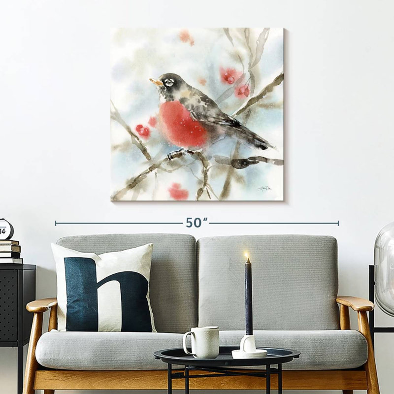 Brampt Perched Winter Robin, 30" H x 30" W