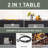 Rectangle Concrete Propane Fire Pit Table with Hidden Fuel Tank