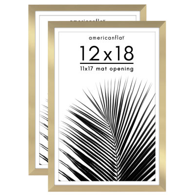 Americanflat Picture Frame - Set of 2 - Frame with Mat - Polished Plexiglass