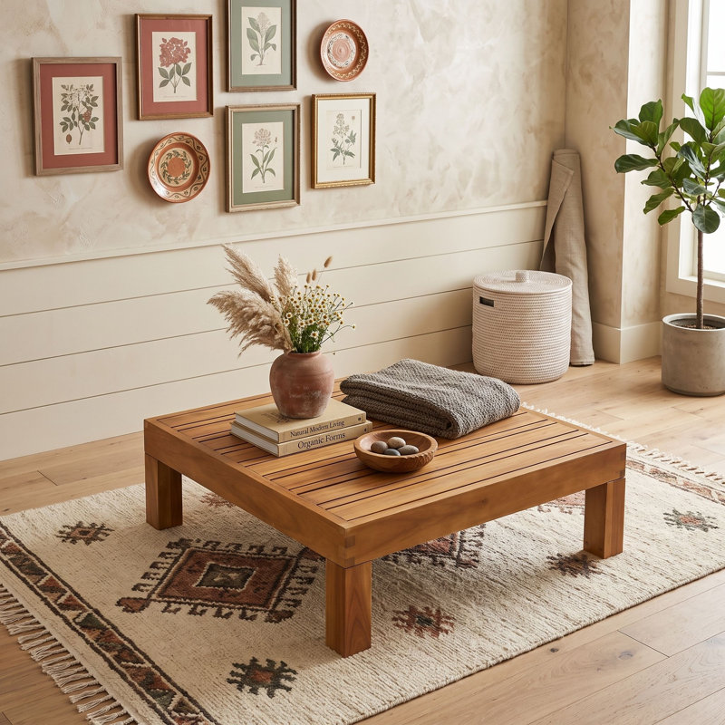 Table basse d'extérieur en bois, Teck