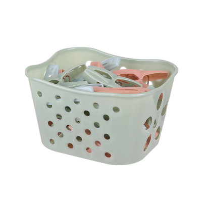 Colorful Windproof Socks  Clothes  Quilt Clips  Household Multi Functional Plastic Drying Rack  Candy-colored Storage Basket Set  30 Laundry Clips