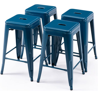 Juddson 2" Bar Stool Set, Counter Stool with Metal Frame Indoor-Outdoor Stool