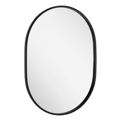 Colborne 32-1/2" x 24" Modern Oval Framed Bathroom Wall Mirror
