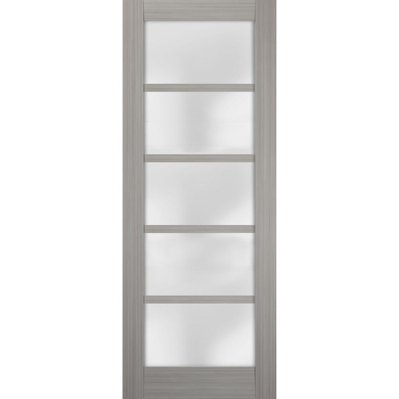 Porte standard en verre givré Quadro, Bois de frêne gris, 36 po x 84 po