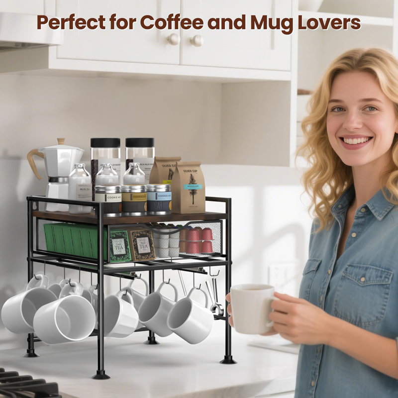 Kitchen Multirack Latitude Run® Double-layer kitchen multi-functional shelf storage rack ...