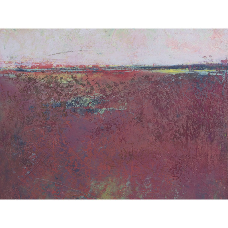 Red Tide par Victoria Primicias - Peinture, Papier avec cadre noir, H 17,25 po x l 21,25 po