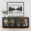 Larson 90" Glass Reclaimed Pine Wood Sideboard-218191613