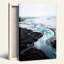 «Winding River with Cyan Water In Grayscale Marshland», art mural-133564905