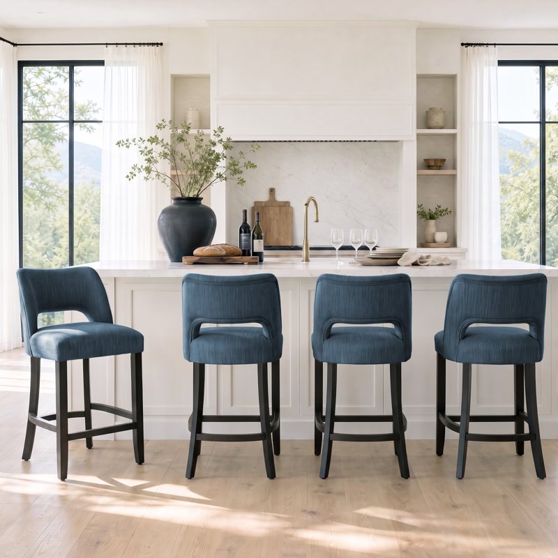 Tabouret de bar Bisto, Bleu, 4