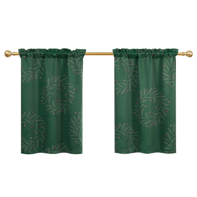 Cantonnière de Noël avec passe-tringle, Vert