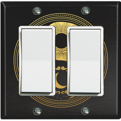 Yin Yang Peace Yellow Sun Black Moon 2 - Gang Rocker Standard Wall Plate