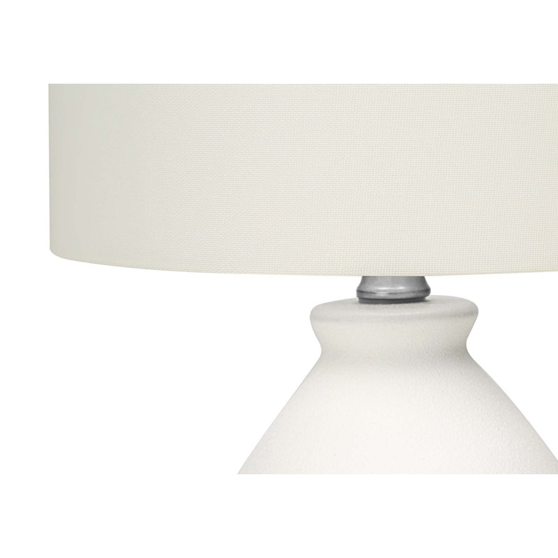 Lighting, H 17 po, lampe de table, céramique crème, abat-jour ivoire / crème, moderne