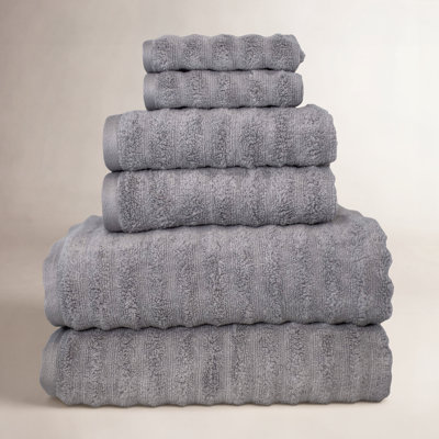 Spa 6-Piece Wavy Combed Cotton Towel Set