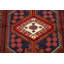 Tapis rouge en laine noué à la main de conception unique 3 pi 4 po x 4 pi 11 po Kairon