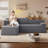 Clitheroe 96.5" L-Shaped Modern Minimalist Boneless Sofa, No Assembly Required Sectional Couch-2021592671-2021592669