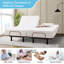  Structure de lit ajustable Zero Gravity avec massage et télécommande sans fil - anti-ronflement, ports USB, lumière DEL-1190863787