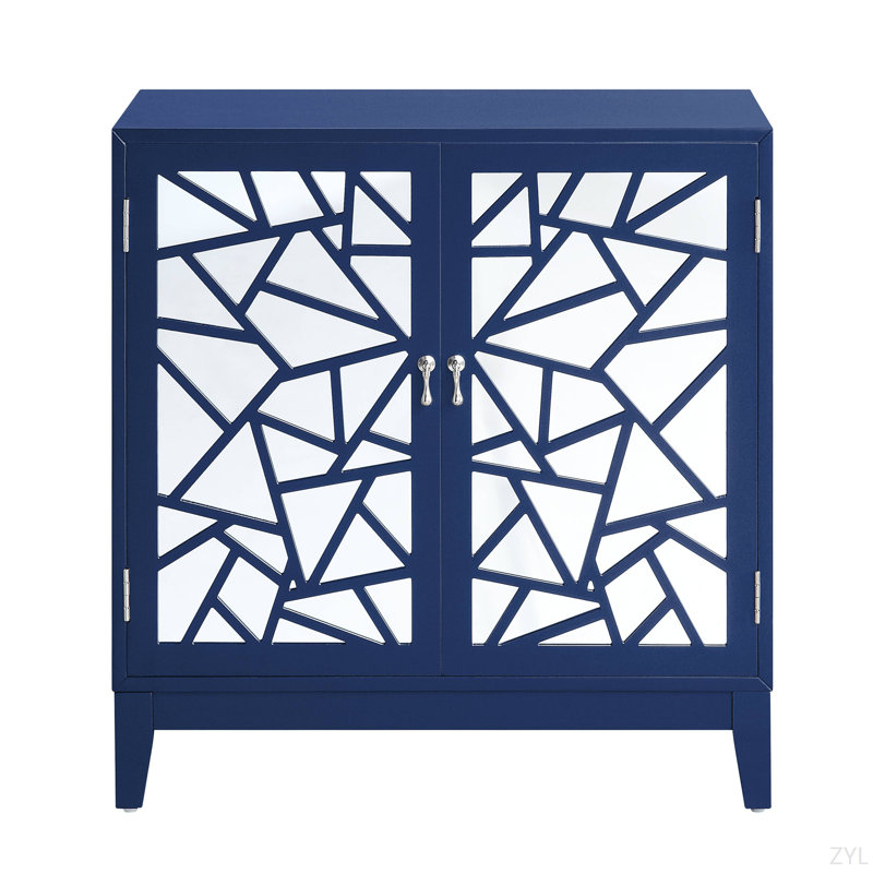 Armoire console à finition bleue