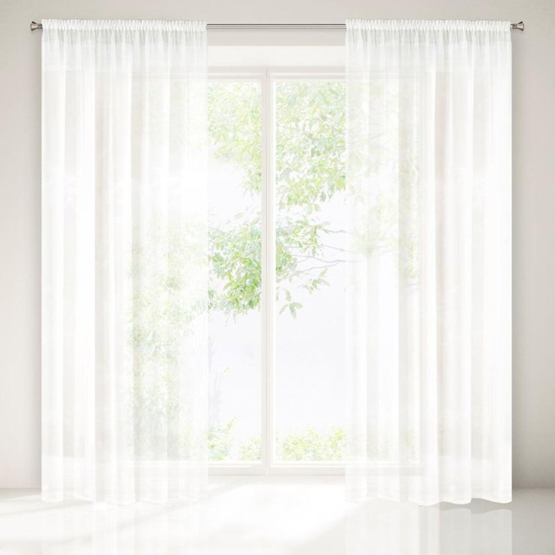 Rebecca Eyelet Single Curtain, Cream Tape, 250cm H x 140cm W